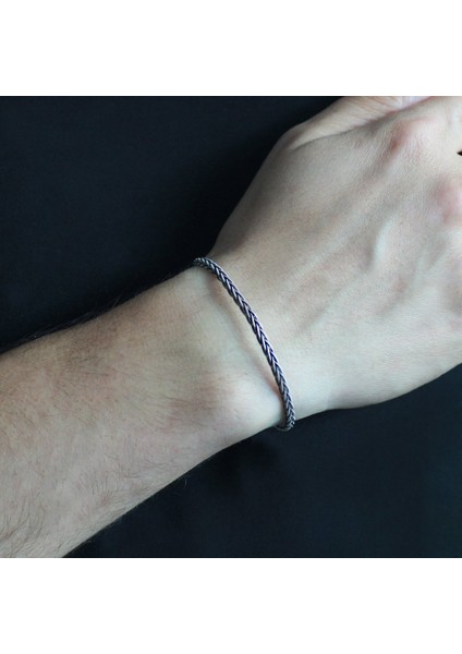 El İşçiliği Foxtail 1000 Ayar Gümüş Kazaz Erkek Bileklik fiyatları