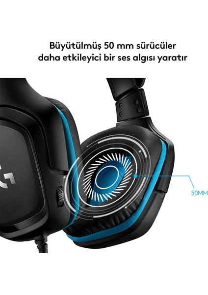 Logitech G G432 Kablolu Oyuncu Kulaklığı, 7.1 Surround Ses, Dts Kulaklık: x 2.0, 6mm Mikrofon, Windows, Mac, Nintendo Switch, Ps4, Xbox One, Tablet ve Mobil Cihazlarla Uyumluluk, Siyah
