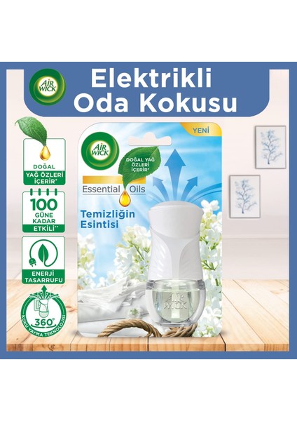 Elektrikli Oda Kokusu Cihaz + Yedek Şişe Temizliğin Esintisi fiyatları