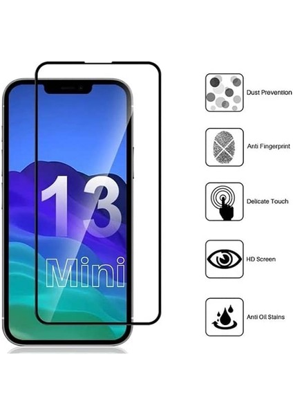 iPhone 13 Mini Ekran Koruyucu 5d iPhone 13 Mini 5.4'' Tam Kaplayan Ekran Koruyucu