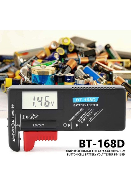 Pil Test Cihazı, BT-168D Dijital Gösterge Pil Test Cihazı Aa/aa/c/d/düğme Pil Pil Için / 9V / 1,5V, Evrensel Dijital Pil Voltaj Test Cihazı fiyatları