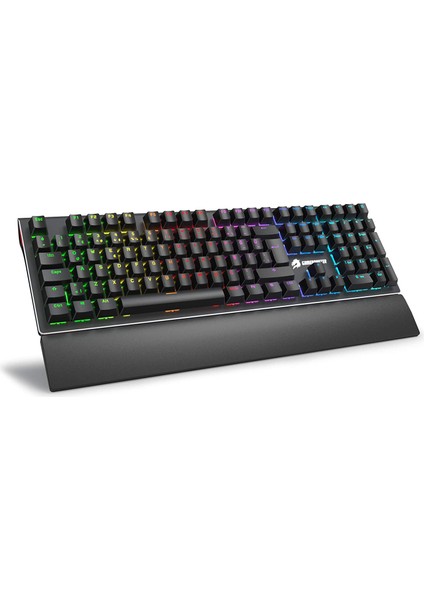 G908 Bolt Rainbow Aydınlatmalı Blue Switch Mekanik Bileklikli Oyun Klavyesi, Siyah modelleri