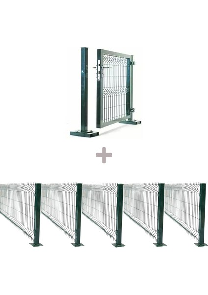 5 ‘li Panel Çit Takım Yeşil (12.5 Mt) + Panel Çit Göbek Kilitli Kapı Avantaj Paketi