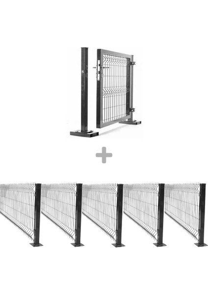 5 ‘li Panel Çit Takım Antrasit (12.5 Mt) + Panel Çit Göbek Kilitli Kapı Avantaj Paketi