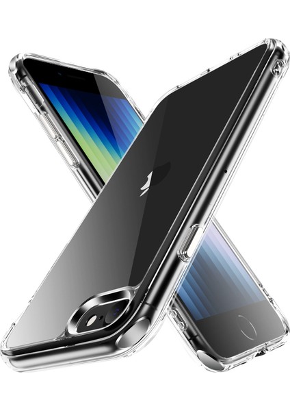 iPhone Se 2020 / Se 2022 İçin Crystal Clear Hard Pc Tpu Tampon Koruyucu Kılıf Kapağı - Clear (Yurt Dışından)