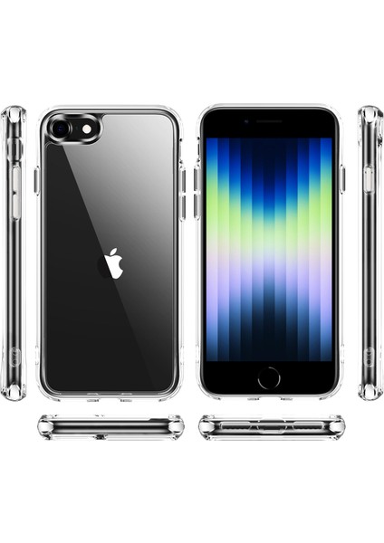 iPhone Se 2020 / Se 2022 İçin Crystal Clear Hard Pc Tpu Tampon Koruyucu Kılıf Kapağı - Clear (Yurt Dışından)