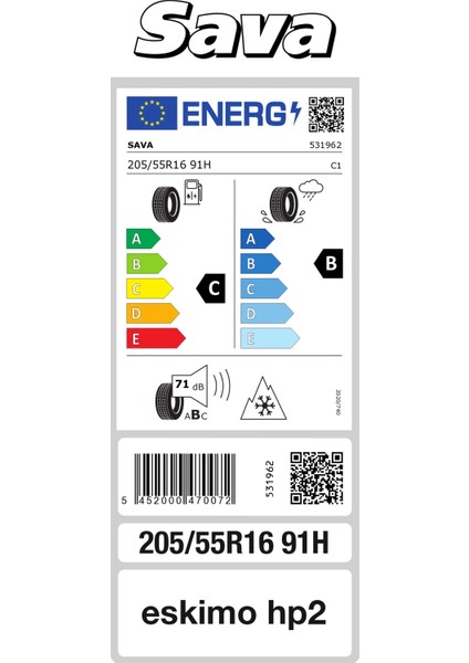 205/55 R16 91H Eskimo Hp 2 Oto Kış Lastiği ( Üretim Yılı: 2023 ) fırsatları
