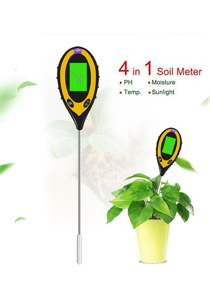Toprak Ph Ölçer 4-In-1 Toprak Test Kiti Için Ph Nem
