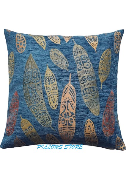 Yaprak Desenli Açık Mavi Kırlent Kılıfı 45CM*45CM fiyatları