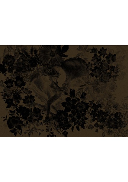koyu Zemin Çiçek Duvar Kağıdı