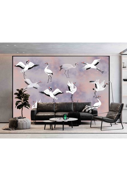 tek Parça Japon Turna Pembe Duvar Kağıdı, Özel Tasarım fiyatları