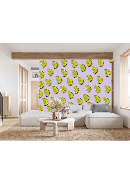 tek Parça Limon Desen Kafe Mutfak Duvar Kağıdı, Özel Tasarım fiyatları