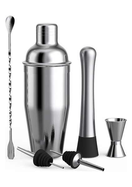 Paslanmaz Kokteyl Hazırlama Seti - Gümüş 750 ml 6'lı (Yurt Dışından)