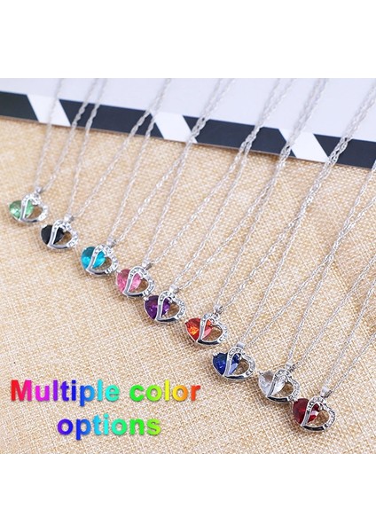 Heart Shaped Zircon Crystal Necklace Sweater Clavicle Chain Mor