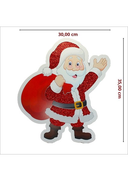 Noel Baba Baskılı Simli Strafor Süs - 35CM x 30CM fiyatları