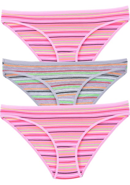 Kadın 3'lü Paket Desenli Bikini Külot