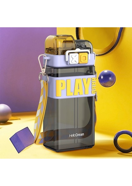 Çift Saman Kupa 520 ml. Plastik Su Şişesi (Yurt Dışından)