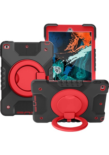 iPad Için Tablet Kılıfı - Siyah / Kırmızı (Yurt Dışından)