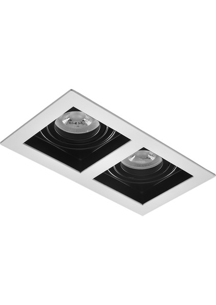Sıva Altı Ikili Spot Siyah Beyaz 2X5W 3000K Gün Işığı ND605