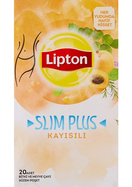 Slim Plus Kayısılı Bardak Poşet Bitki Çayı 20'li Paket