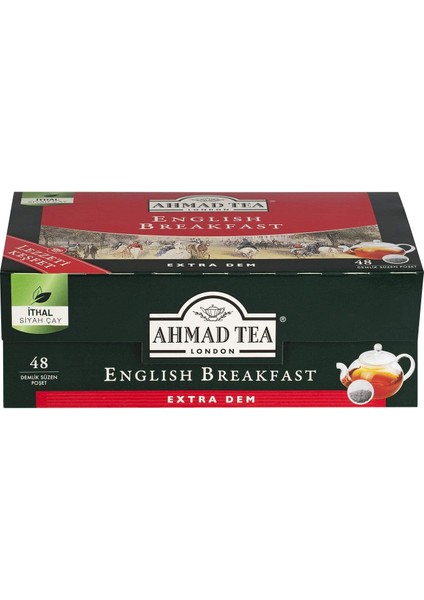 Ahmad Tea English Breakfast Demlik Poşet Çay (48'li)