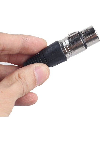 5032 Xlr Mikrofon 3.5mm Çevirici Adaptör Dönüştürücü 3 Pin Dişi Ses Kablosu, Siyah