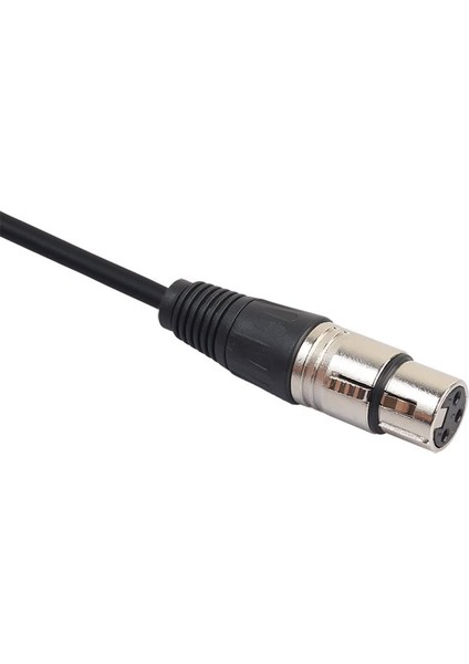 5032 Xlr Mikrofon 3.5mm Çevirici Adaptör Dönüştürücü 3 Pin Dişi Ses Kablosu, Siyah