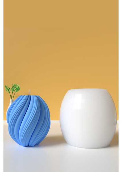 Büyük Boy Spiral Mum Silikon Kalıp - Mum Yapım Malzemeleri 12 cm