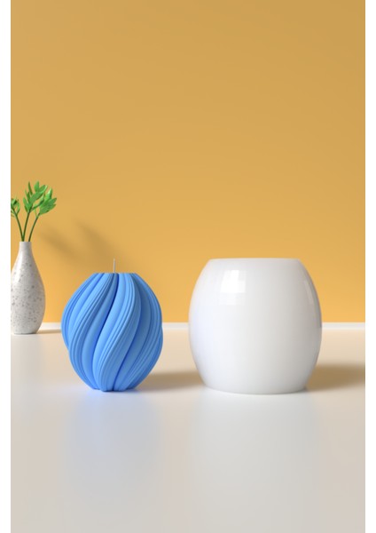Küçük Spiral Mum Silikon Kalıp - Mum Yapım Malzemeleri 6 cm