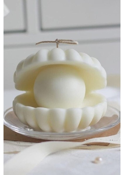 Incili Deniz Kabuğu Kokulu Mum Beyaz - Soya Wax Mumu fiyatları