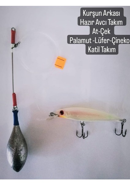 Kurşun Arkası 100 gr Hazır Avcı Takım At-Çek Palamut - Lüfer - Çinekop