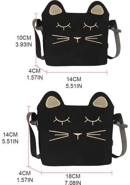 Kadın Kedi Motifli Crossbody Çanta - Kırmızı (Yurt Dışından)