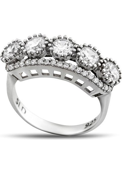 Starlight Diamond Pırlanta Montür Damla Tasarım 925 Ayar Gümüş Kadın Beştaş Yüzük indirimleri