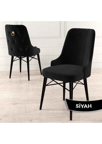 Concept Are Serisi Mdf 80X132 Açılabilir Siyah Mermer Desen Yemek Odası Takımı 6 Sandalye Gold Halkalı fırsatları