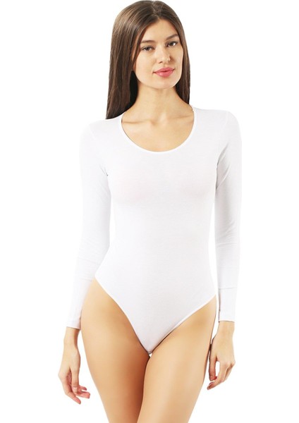 Ladon Viskon Penye Likralı Geniş Yaka Kancalı Body 203