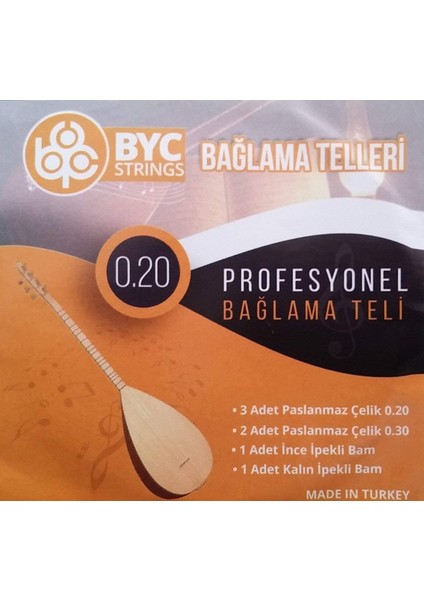 BYC20 Uzun Sap Saz Teli Takım 0.20 Uzun Sap Bağlama Teli