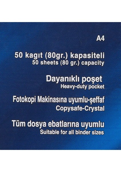 4830CR Cristal Poşet Dosya, 100 Adet fırsatları