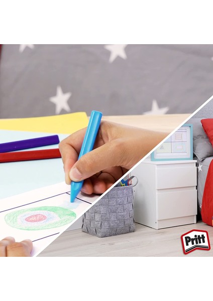 12'li Jumbo Üçgen Silinebilir Pastel Boya (Mum Boya) + Silgi ve Kalemtıraş Hediyeli