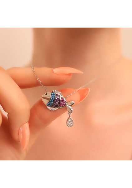 925 Ayar Gümüş Balık Kolye