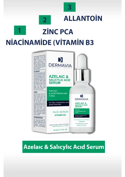 Azelaıc & Salıcylıc Acıd Serum Yağlı Eğilimli Cilt Tipleri Için Yüz Serumu 30 ml