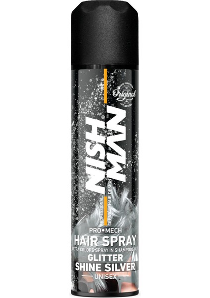Nishman Parıltılı Saç Spreyi Silver 150 ml