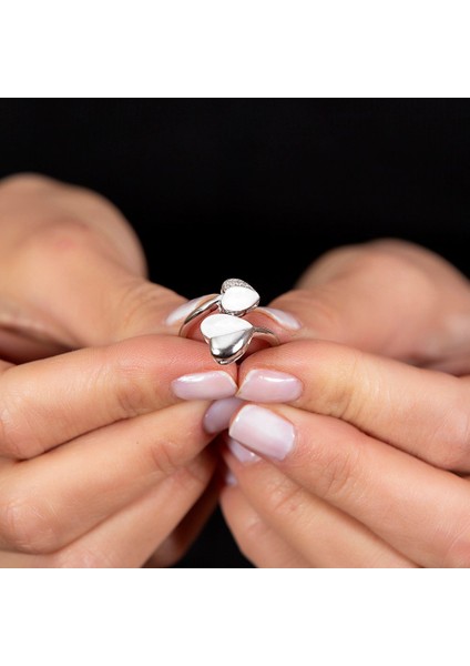 Sedef Taşlı Kalp Tasarım 925 Ayar Gümüş Kadın Yüzük fiyatları