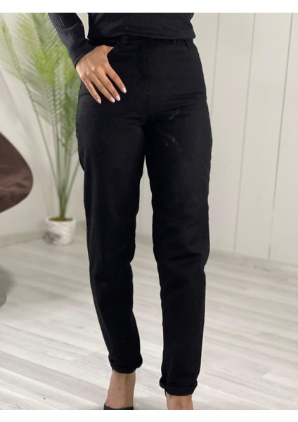 Kadın Kar Yıkama Yüksek Bel Mom Jean