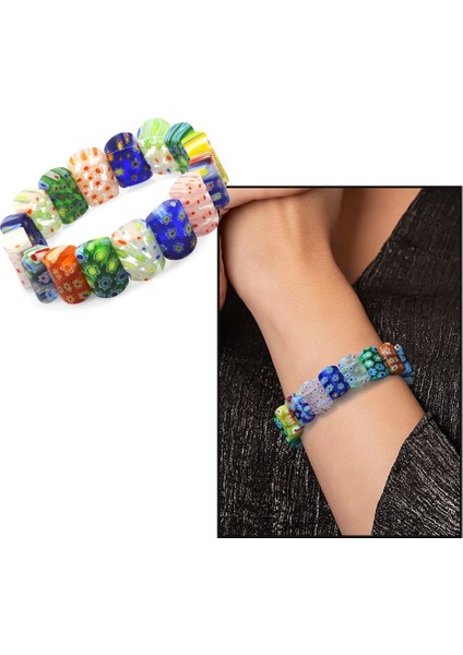 El İşçiliği Murano Cam Sanatı Çakra Rolex Kadın Bileklik