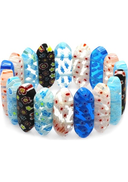 El İşçiliği Murano Cam Sanatı Çakra Kadın Bileklik modelleri