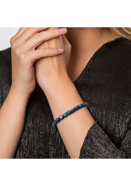 Silindir Kesim Makrome Örgülü Akik-Hematit Kombinli Doğal Taş Kadın Bileklik fiyatları