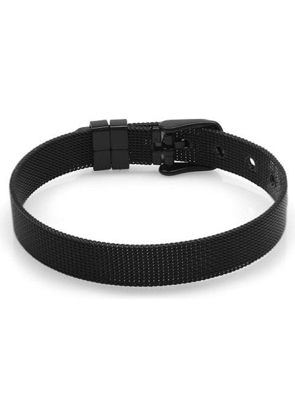Uzunluk Ayarlı Siyah Renk Çelik Erkek Hasır Bileklik modelleri