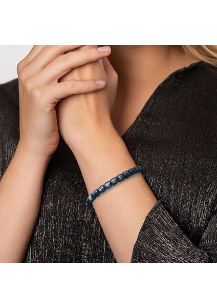 Silindir Kesim Makrome Örgülü Kuvars-Hematit Kombinli Doğal Taş Kadın Bileklik fiyatları