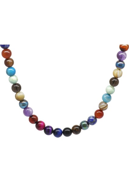 Küre Kesim Çakra Doğaltaş Kombinli Kadın Başarı Kolyesi fiyatları