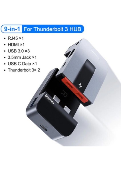 Armor Age 9in1 Type-C Çok Fonksiyonlu Hub Hdmı RJ45 USB 3.0